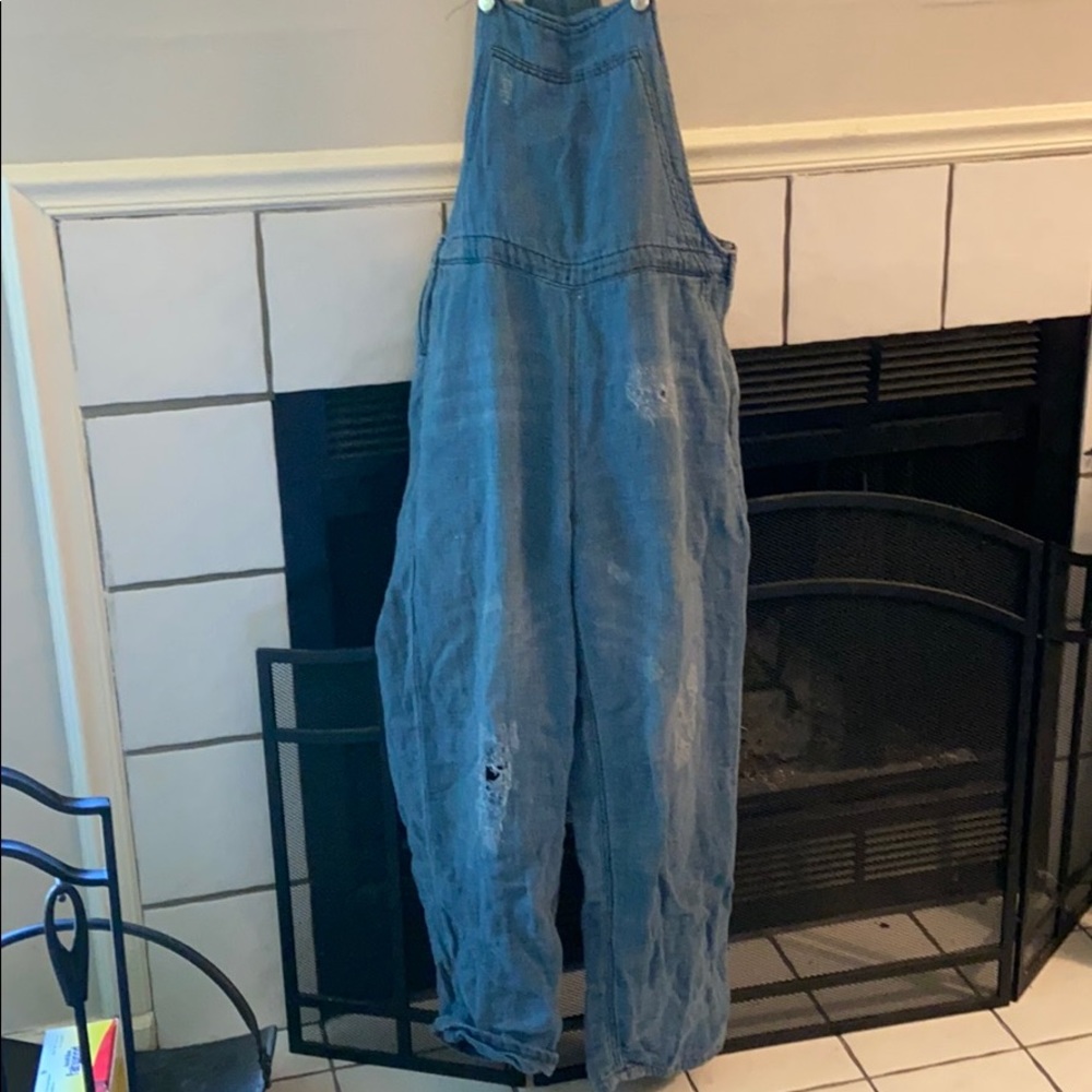 Free People Baggy Boyfriend Overalls XS